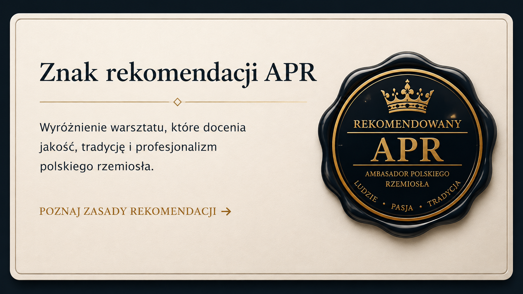 Znak rekomendacji APR — Ambasador Polskiego Rzemiosła